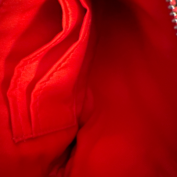 Coach Crossgrain Leather Corner Zip Wristlet Orange-Red EUC - Picture 7 of 8